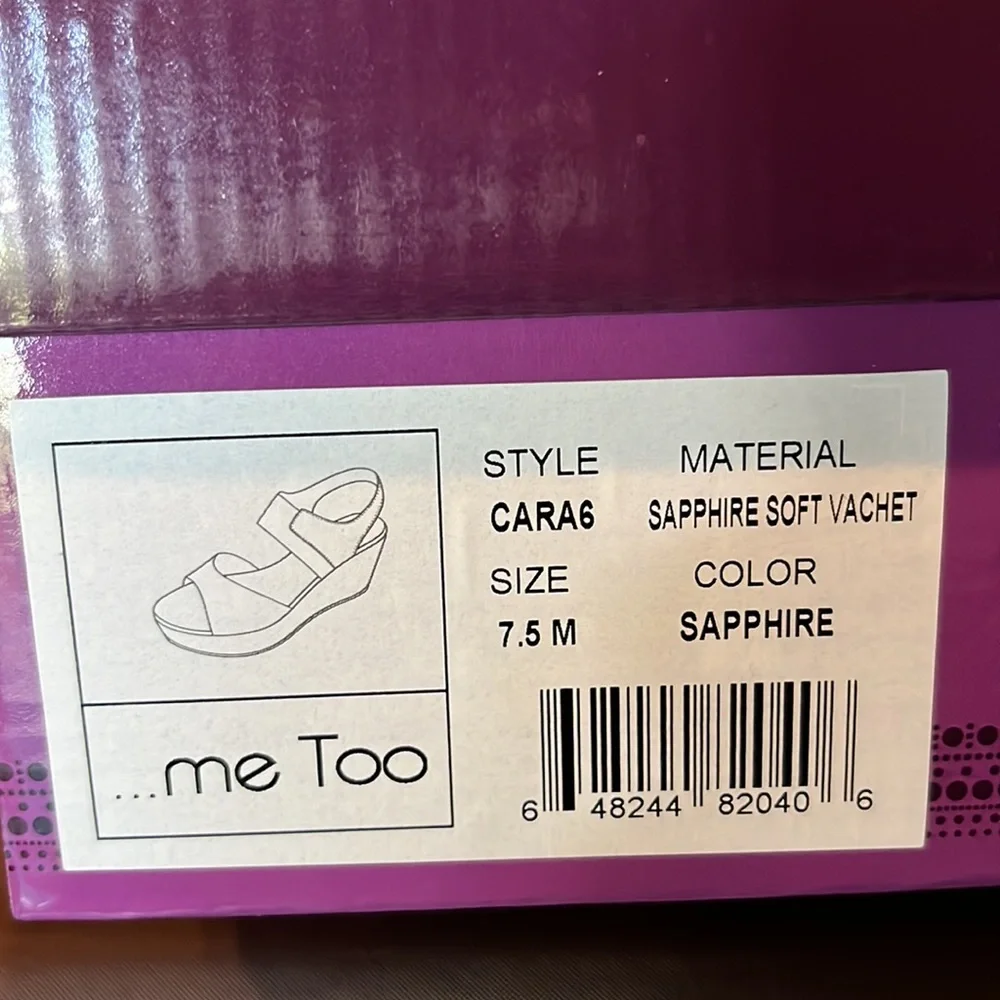 New in box 7.5 wedges in navy, mint, and coral. - Picture 7 of 7